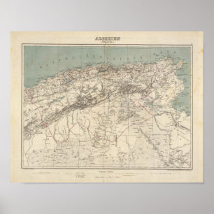 Poster Carte Atlas Algérie