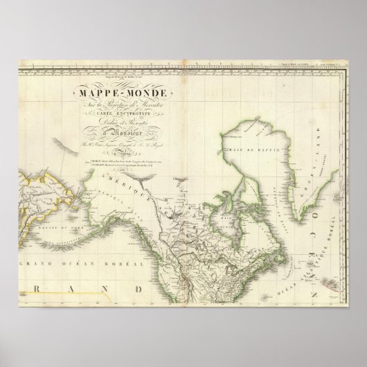 Poster Carte Atlas Amérique du Nord (Devant)
