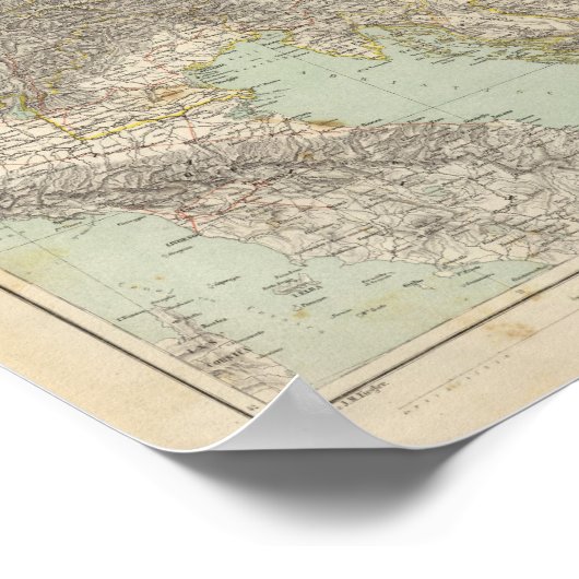 Poster Carte Atlas Autriche (Coin)