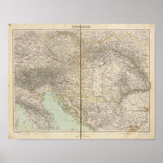Poster Carte Atlas Autriche (Devant)