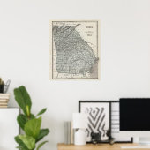 Poster Carte Atlas de Géorgie (Bureau à domicile)