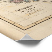 Poster Carte Atlas de la Grèce en couleurs complètes (Coin)