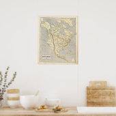 Poster Carte Atlas de l'Amérique du Nord 2 (Cuisine)