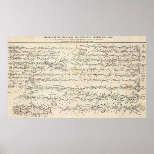 Poster Carte Atlas des rivières (Devant)