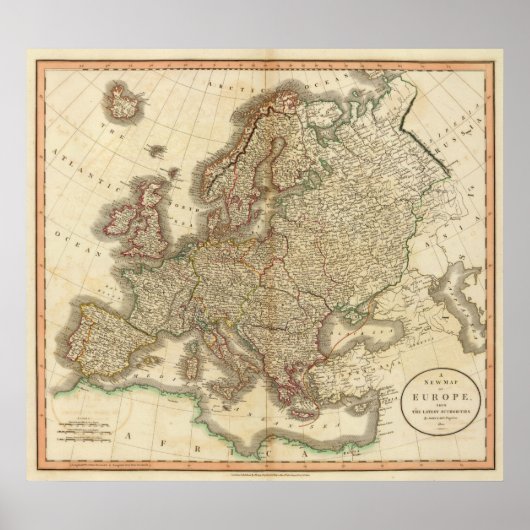 Poster Carte Atlas Europe (Devant)