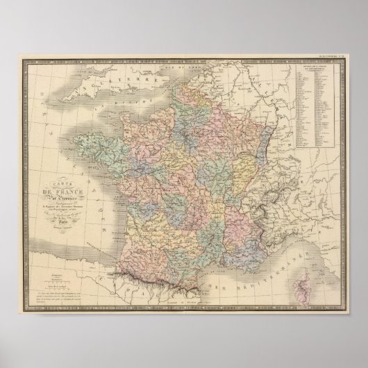Poster Carte Atlas France (Devant)