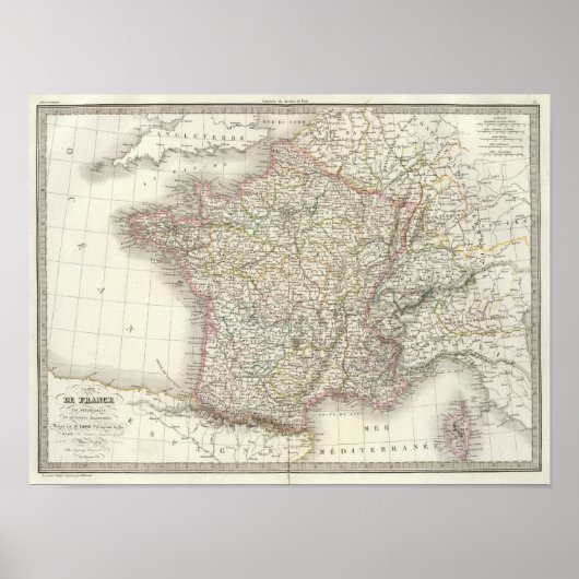 Poster Carte Atlas France 2 (Devant)