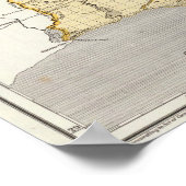 Poster Carte Atlas Louisiane (Coin)