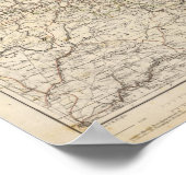 Poster Carte Atlas Pays-Bas et Belgique (Coin)