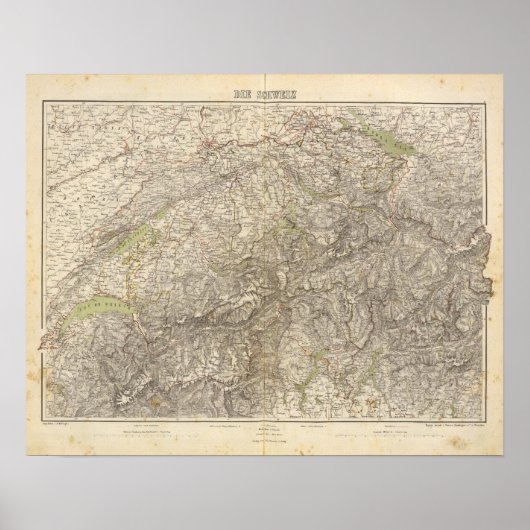 Poster Carte Atlas Suisse (Devant)