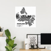 Poster Carte Auckland (Bureau à domicile)
