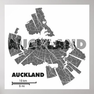 Poster Carte Auckland