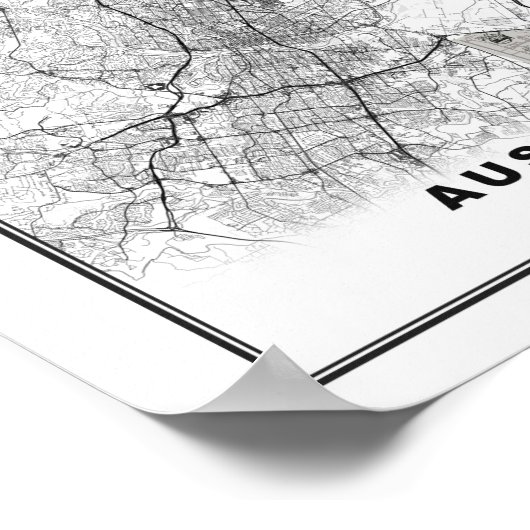 Poster Carte Austin (Coin)