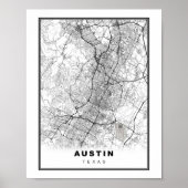 Poster Carte Austin (Devant)