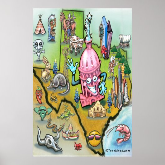 Poster Carte Austin TEXAS (Devant)