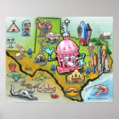 Poster Carte Austin TEXAS (Devant)