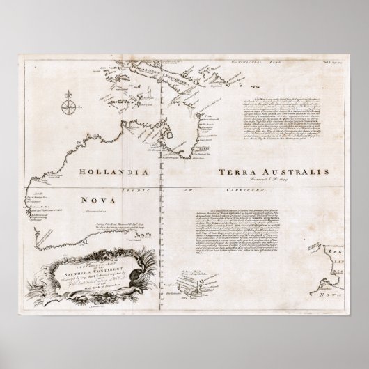 Poster Carte Australie 1744 (Devant)