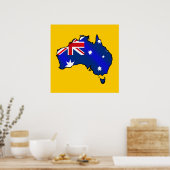 Poster Carte australienne Drapeaux australiens (Cuisine)