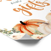 Poster Carte Baby shower citrouille et signe cadeau (Coin)