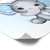 Poster Carte Baby shower et cadeaux Elephant Blue Balloon (Coin)