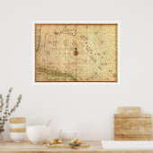 Poster Carte Bahamas & Cuba 1650 (Cuisine)