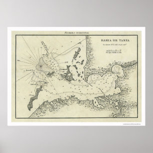 Poster Carte Bahia De Tampa Floride 1809