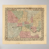 Poster Carte Baltimore par Mitchell (Devant)