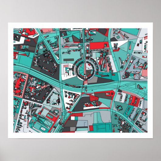 Poster Carte Berlin, Allemagne (Devant)