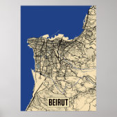 Poster Carte Beyrouth (Devant)