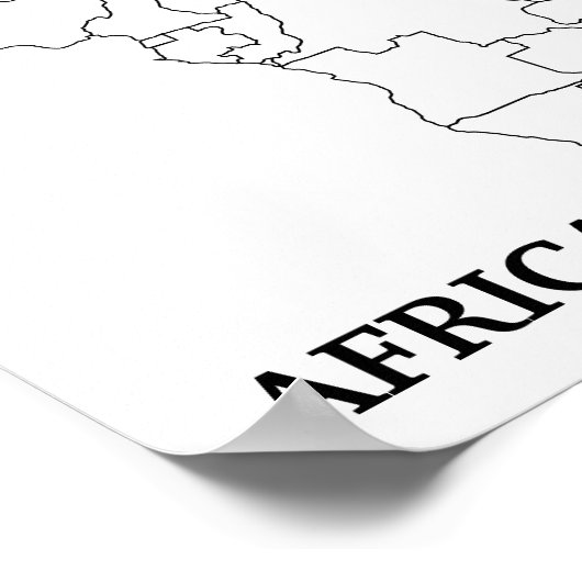 Poster Carte blanche de l'Afrique (Coin)