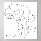 Poster Carte blanche de l'Afrique (Devant)