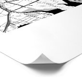 Poster Carte blanche moderne du Bronx New York City (Coin)