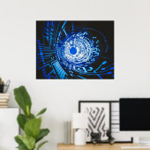 Poster Carte bleue Abstraite (Bureau à domicile)