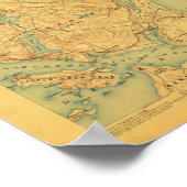 Poster Carte Bluehill Maine 1904 (Coin)