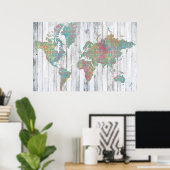 Poster Carte Boho II (Bureau à domicile)