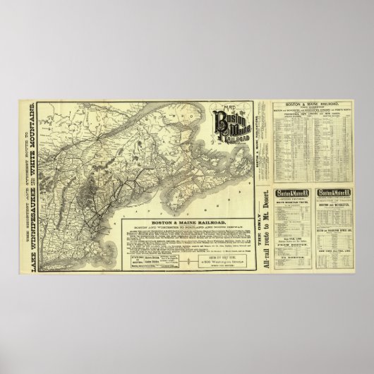 Poster Carte Boston et Maine Railroad 2 (Devant)