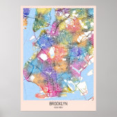 Poster Carte Brooklyn New York (Devant)