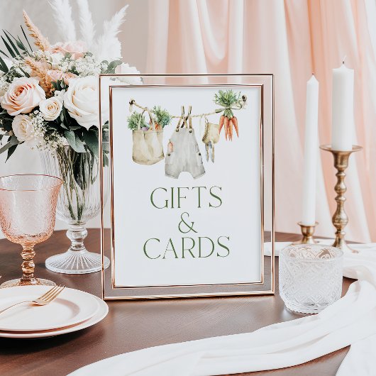 Poster Carte cadeau de Baby shower agricole cultivé local