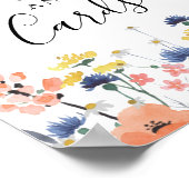 Poster Carte cadeau fleur sauvage aquarelle fleurie bébé (Coin)