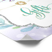 Poster Carte & Cadeaux Sirène Fête d'anniversaire Enfant (Coin)