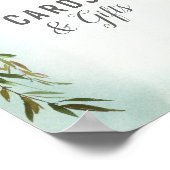 Poster Carte & Cadeaux Vert Rose Bébé Sprinkle Douche (Coin)