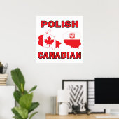 Poster Carte canadienne polonaise (Bureau à domicile)