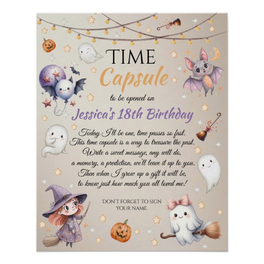 Poster Carte Capsule Happy Boo Ghost Halloween Time (Devant)