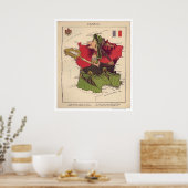 Poster Carte Caricature France 1868 (Cuisine)