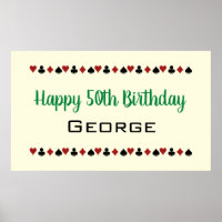 Carte Casino Green Las Vegas Style Convient Annive