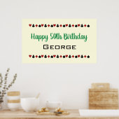 Poster Carte Casino Green Las Vegas Style Convient Annive (Cuisine)