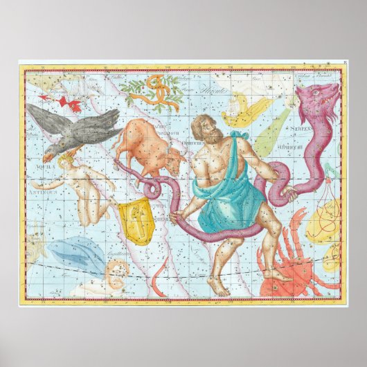 Poster Carte céleste de 1801 (Devant)