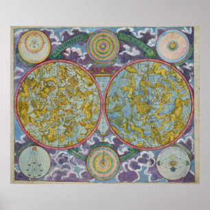 Poster Carte céleste des planètes