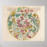 Carte céleste vintage