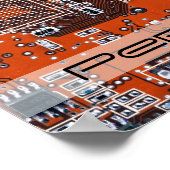 Poster Carte circuit imprimé circuit orange PCB (Coin)